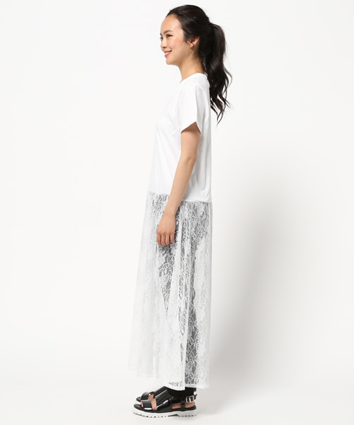 RODEO CROWNS WIDE BOWL（ロデオクラウンズワイドボウル）の「レース ドッキング ワンピース（ワンピース・レディース・ホワイト/ダークネイビー/ブラック・MEDIUM/SMALL）」の9枚目の写真