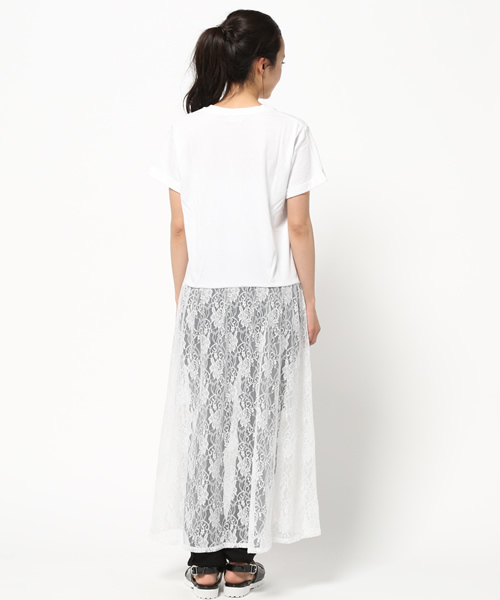 RODEO CROWNS WIDE BOWL（ロデオクラウンズワイドボウル）の「レース ドッキング ワンピース（ワンピース・レディース・ホワイト/ダークネイビー/ブラック・MEDIUM/SMALL）」の10枚目の写真