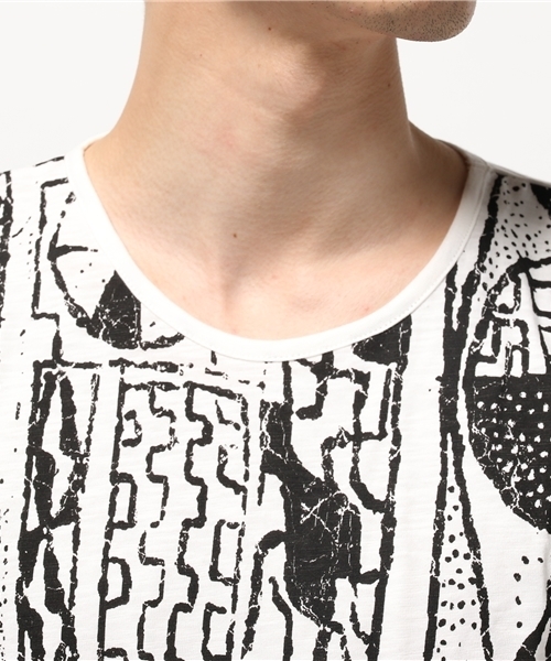 チャイハネ（チャイハネ）の「【チャイハネ】エスニックプリント メンズＴシャツ（Tシャツ/カットソー・メンズ・ブラック/ブルー/ホワイト・FREE）」の9枚目の写真