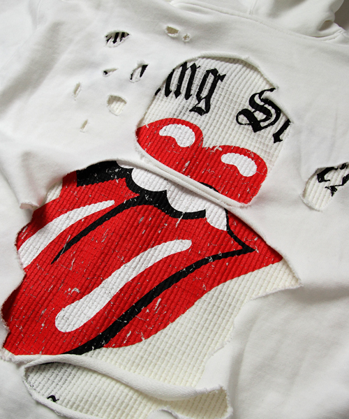JACKROSE（ジャックローズ）の「The Rolling Stones ハイダメージZIPパーカー（パーカー・メンズ・ホワイト/グレー/ブラック・L/XL/M）」の11枚目の写真