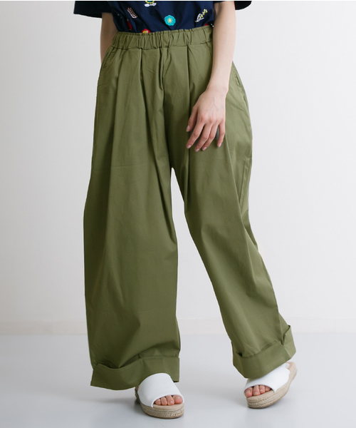 MERLOT（メルロー）の「裾ダブルタックワイドパンツ2224（その他パンツ・レディース・ベージュ/ネイビー/グリーン/ライトブルー/オフホワイト/ベージュ系その他/カーキ・FREE）」の5枚目の写真