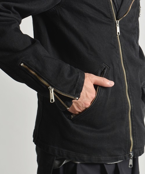 SHIPS JET BLUE（シップスジェットブルー）の「SHIPS JET BLUE: ブラックデニム ダブルライダースジャケット■（ライダースジャケット・メンズ・ブラック・SMALL/LARGE/MEDIUM）」の7枚目の写真