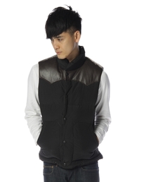 green label relaxing | C/N LEATHER COMBI ダウンベスト(ダウンベスト)