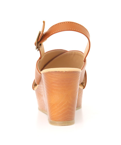 Luz Llena (glifeed） （ラズレナグリフィード）の「ウッド調ウェッジソールサンダル（サンダル・レディース・キャメル/ブラック/ダークブラウン・LARGE/X-LARGE/SMALL/MEDIUM）」の7枚目の写真