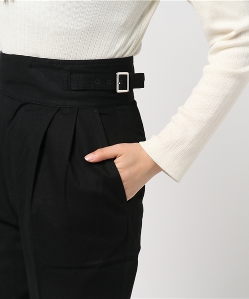 SLY(スライ)の「DOUBLE BELTED センタープレスPT(その他パンツ・レディース・ライトブラウン/ブラック・0/2/1)」の8枚目の写真