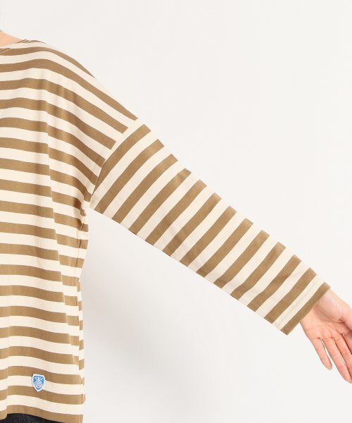 【美品】オーシバル　ORCIVAL　ボーダーカットソー　ベージュ×ブラウン 楽天市場】オーシバル ORCIVAL ボーダー（カラーブラウン