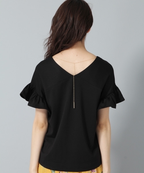 Andemiu（アンデミュウ）の「ソデフリルアクセツキＴＯＰＳ767615（シャツ/ブラウス・レディース・グリーン/ホワイト/ブラック・FREE）」の12枚目の写真