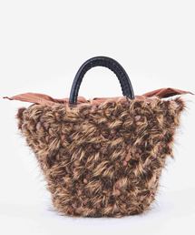 STUDIOUS | 【LAUGOA】フェイクファー編み込みメイズバッグ　Charme　0174-40001   (かごバッグ)