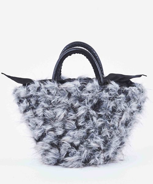 STUDIOUS（ステュディオス）の「【LAUGOA】フェイクファー編み込みメイズバッグ　Charme　0174-40001   （かごバッグ・レディース・ブラウン/グレー/ベージュ・FREE）」の2枚目の写真