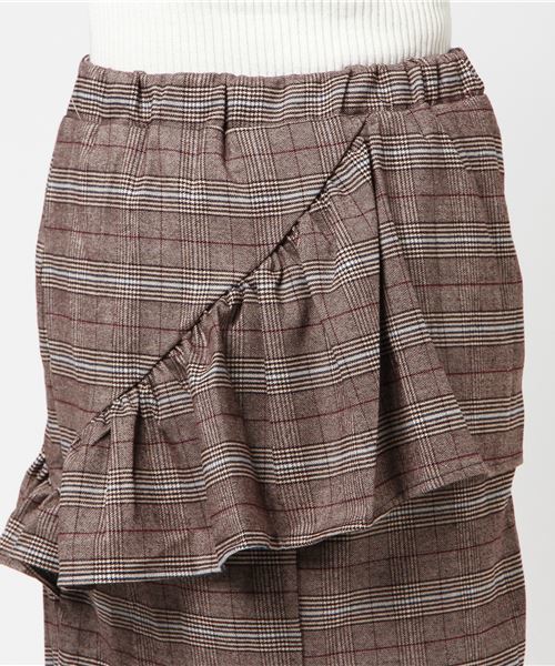 MERLOT（メルロー）の「チェック柄アシメフリルスカート1340（スカート・レディース・ブラウン/グレー・FREE）」の11枚目の写真