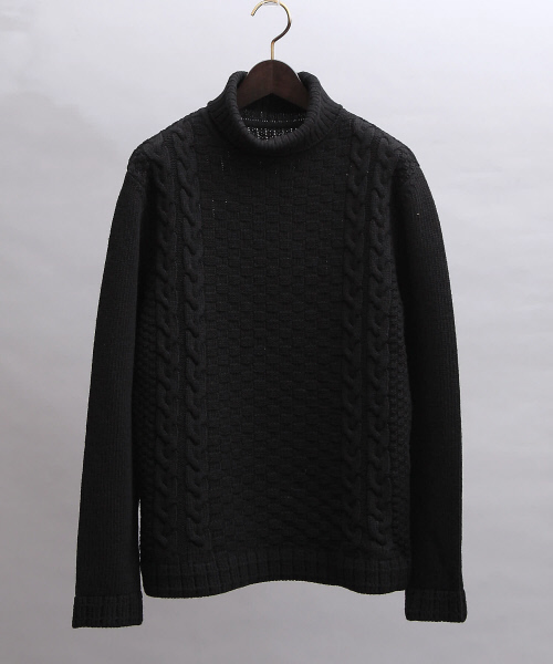 5351 POUR LES HOMMES（ゴーサンゴーイチプールオム）の「リンクスジャガードタートルネックニット（ニット/セーター・メンズ・ワインレッド/グレー/カーキ/ホワイト/ブラック・46/48/44）」の3枚目の写真