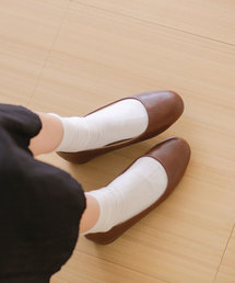mooimooi | スクエアトゥ ローヒール スムース調 パンプス(パンプス)