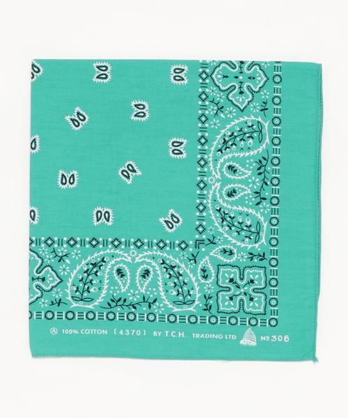 チャイハネ（チャイハネ）の「【チャイハネ】ペイズリープリントバンダナ（バンダナ/スカーフ・レディース・ブラック/ブルー/グリーン/ミント/ネイビー/パープル/レッド/ホワイト/ワインレッド/イエロー・FREE）」の4枚目の写真