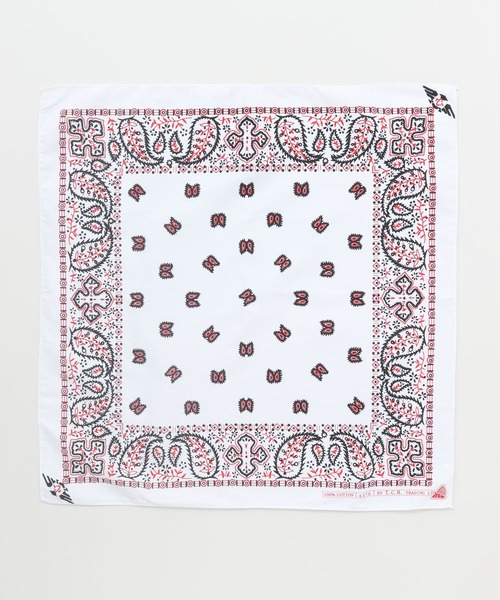 チャイハネ（チャイハネ）の「【チャイハネ】ペイズリープリントバンダナ（バンダナ/スカーフ・レディース・ブラック/ブルー/グリーン/ミント/ネイビー/パープル/レッド/ホワイト/ワインレッド/イエロー・FREE）」の2枚目の写真