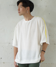 GGD SELECT / ビッグシルエット ショルダーライン ワッフル5分袖Tシャツ