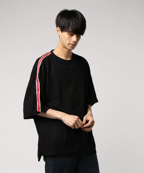 GGD SELECT(ジージーディー セレクト)の「GGD SELECT / ビッグシルエット ショルダーライン ワッフル5分袖Tシャツ(Tシャツ/カットソー・メンズ・ホワイト/ブラック・M/L)」の6枚目の写真