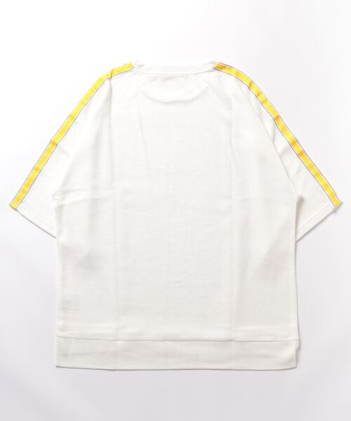 GGD SELECT(ジージーディー セレクト)の「GGD SELECT / ビッグシルエット ショルダーライン ワッフル5分袖Tシャツ(Tシャツ/カットソー・メンズ・ホワイト/ブラック・M/L)」の3枚目の写真