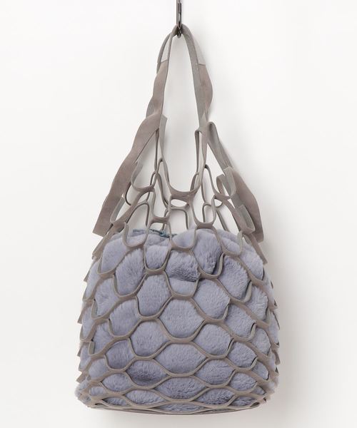 Dictionary ディクショナリー の Dictionary 網飾り風 ファー トートバッグ トートバッグ Wear