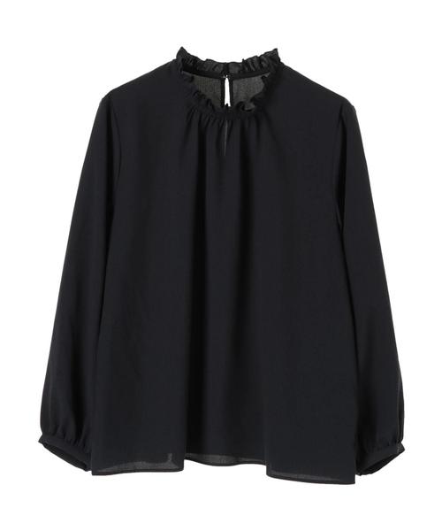 YECCA VECCA（イェッカヴェッカ）の「・フリルハイネックブラウス（シャツ/ブラウス・レディース・ネイビー/イエロー/アイボリー・FREE）」の9枚目の写真