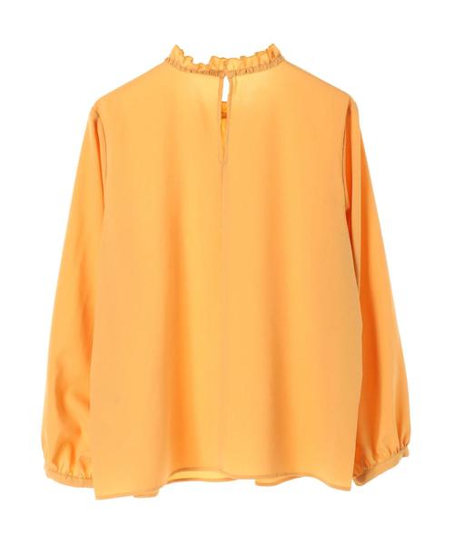 YECCA VECCA（イェッカヴェッカ）の「・フリルハイネックブラウス（シャツ/ブラウス・レディース・ネイビー/イエロー/アイボリー・FREE）」の7枚目の写真