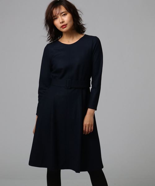 Untitled アンタイトル の ウールジャージ クルーネックワンピース ワンピース Wear