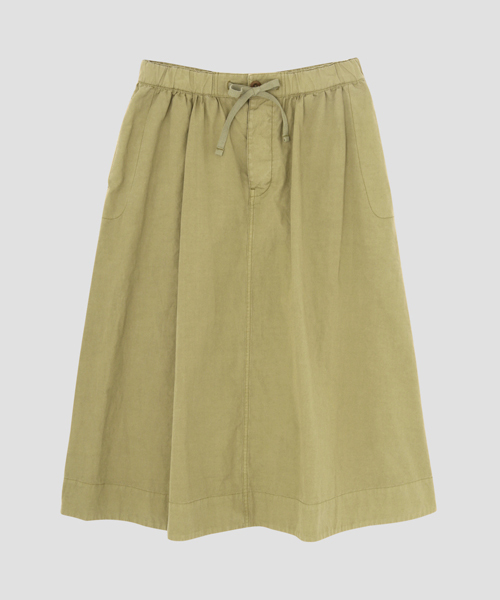 MHL.(エムエイチエル)の「COTTON RAMIE TOUGH POPLIN(スカート・レディース・ブラック/オリーブドラブ・1/2/3)」の2枚目の写真