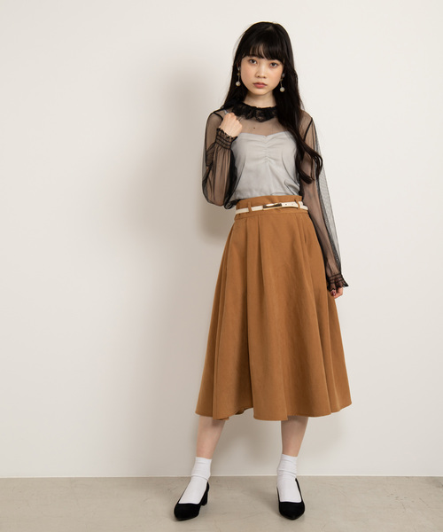 WEGO（ウィゴー）の「WEGO/チュールレースフリルネックTシャツ（Tシャツ/カットソー・レディース・ブラック/オフホワイト・FREE）」の12枚目の写真