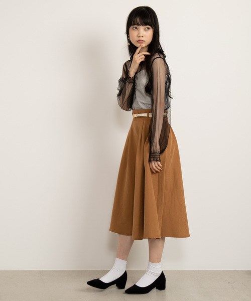 WEGO（ウィゴー）の「WEGO/チュールレースフリルネックTシャツ（Tシャツ/カットソー・レディース・ブラック/オフホワイト・FREE）」の10枚目の写真