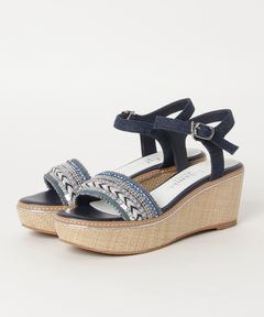 ☆ MICHAEL KORS☆ HANNAH デニム ウェッジ サンダル セール】HANNAH デニム ウェッジ サンダル（サンダル）｜MICHAEL