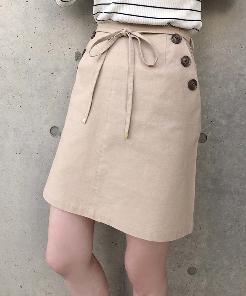 one after another NICE CLAUP(ワンアフターアナザーナイスクラップ)の「ウエストリボン麻混スカート(スカート・レディース・ベージュ/アイボリー/モカ・FREE)」の13枚目の写真
