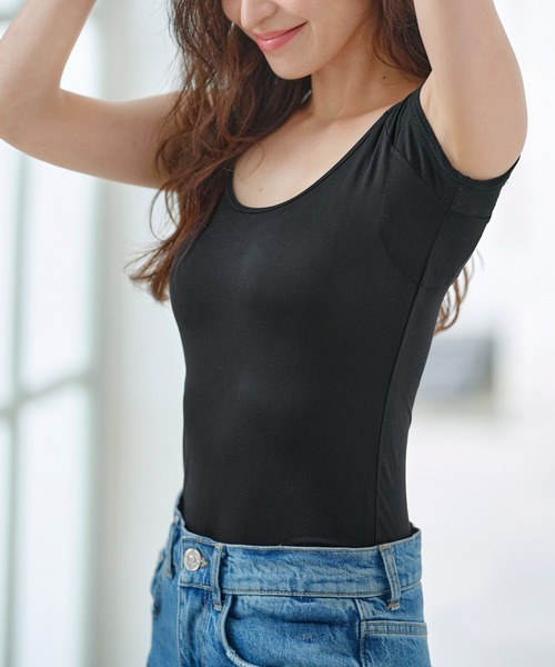 YU'NOW（ユナウ）の「ひんやり冷感！汗取り付クールハーフフレンチ【制菌】【抗菌防臭】【吸水速乾】（インナーウェア/肌着・レディース・ブラック/ベージュ/オフホワイト/ネイビー/ミント/ライトグレー/ピンク/ブラウン・MEDIUM/LARGE/X-LARGE/XXXX-LARGE/XXX-LARGE/XX-LARGE）」の17枚目の写真