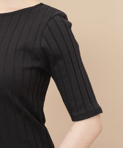 ADAM ET ROPE'（アダムエロペ）の「ワイドトタンテレコＴシャツ（Tシャツ/カットソー・レディース・ホワイト/ピンク/スミクロ・FREE）」の15枚目の写真