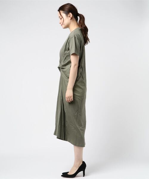 Culture Medium（カルチャーミディアム）の「40s綿天竺フロントツイストワンピース（ワンピース・レディース・ホワイト/テラコッタ/ライトベージュ/カーキ/ブラック・FREE）」の7枚目の写真