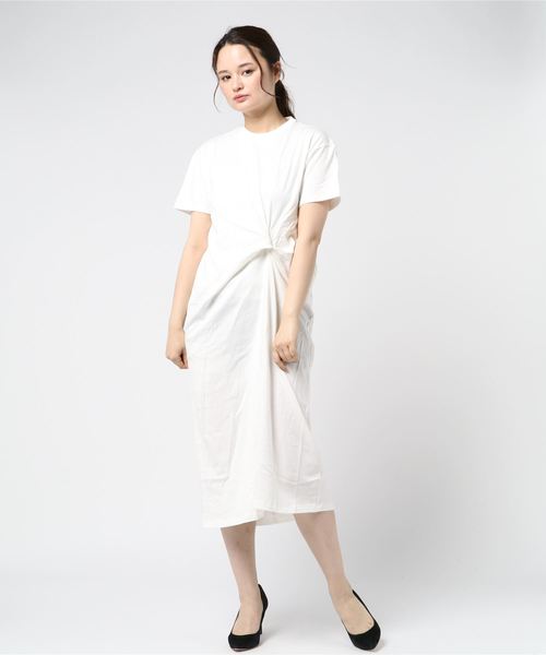 Culture Medium（カルチャーミディアム）の「40s綿天竺フロントツイストワンピース（ワンピース・レディース・ホワイト/テラコッタ/ライトベージュ/カーキ/ブラック・FREE）」の13枚目の写真