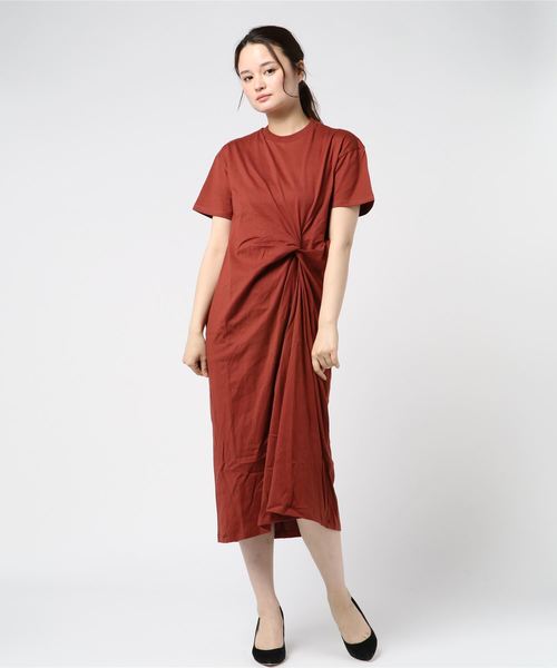 Culture Medium（カルチャーミディアム）の「40s綿天竺フロントツイストワンピース（ワンピース・レディース・ホワイト/テラコッタ/ライトベージュ/カーキ/ブラック・FREE）」の15枚目の写真