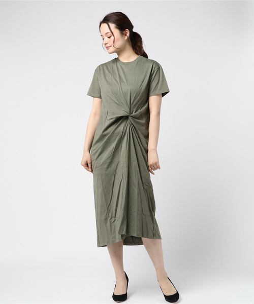 Culture Medium（カルチャーミディアム）の「40s綿天竺フロントツイストワンピース（ワンピース・レディース・ホワイト/テラコッタ/ライトベージュ/カーキ/ブラック・FREE）」の17枚目の写真