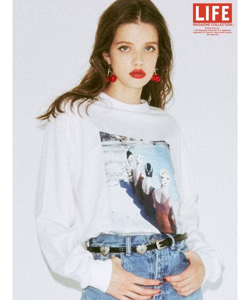 jouetie（ジュエティ）の「LIFE フォト ロンT（Tシャツ/カットソー・レディース・ライトブルー/ブラック/オフホワイト・MEDIUM）」の2枚目の写真