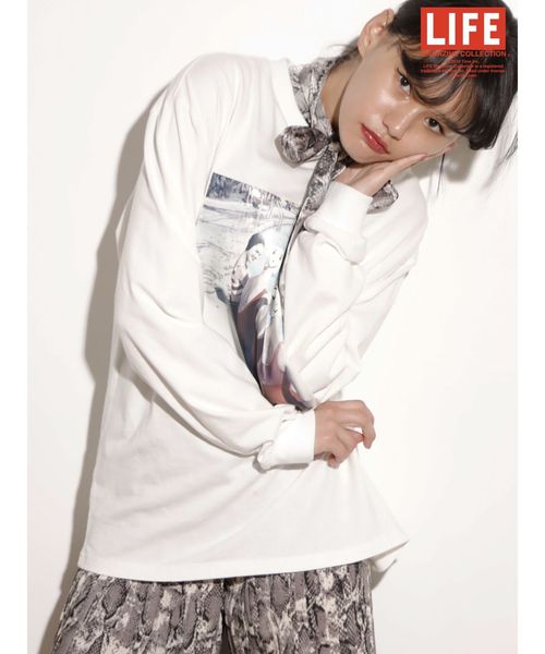 jouetie（ジュエティ）の「LIFE フォト ロンT（Tシャツ/カットソー・レディース・ライトブルー/ブラック/オフホワイト・MEDIUM）」の6枚目の写真