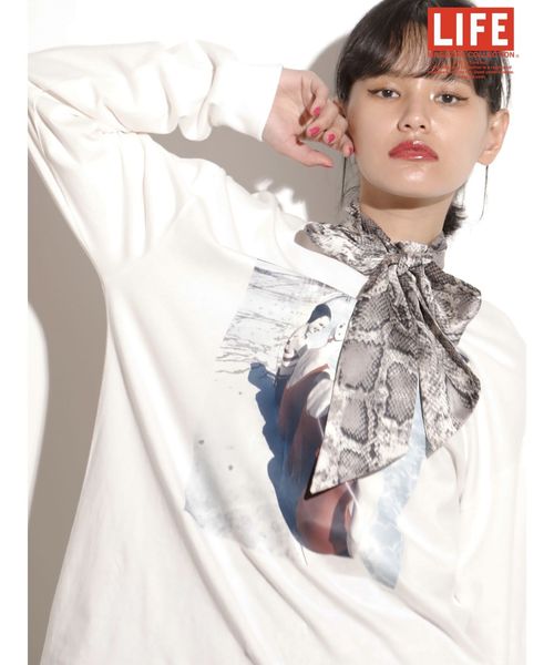 jouetie（ジュエティ）の「LIFE フォト ロンT（Tシャツ/カットソー・レディース・ライトブルー/ブラック/オフホワイト・MEDIUM）」の7枚目の写真