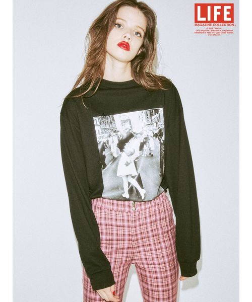 jouetie（ジュエティ）の「LIFE フォト ロンT（Tシャツ/カットソー・レディース・ライトブルー/ブラック/オフホワイト・MEDIUM）」の9枚目の写真