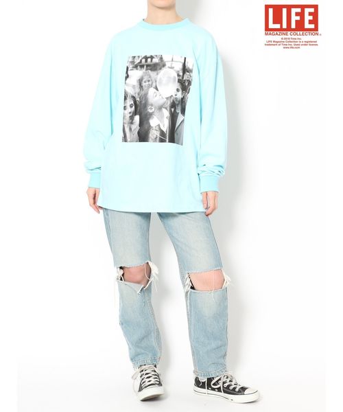 jouetie（ジュエティ）の「LIFE フォト ロンT（Tシャツ/カットソー・レディース・ライトブルー/ブラック/オフホワイト・MEDIUM）」の18枚目の写真