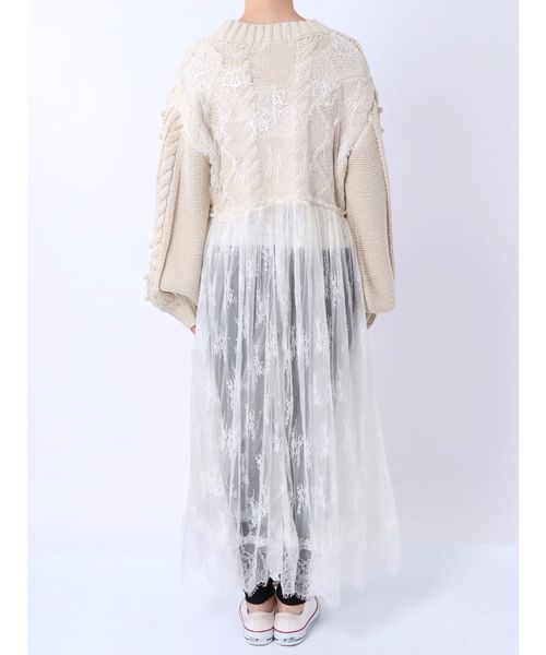 jouetie（ジュエティ）の「レースコンビニットカーデ（ニット/セーター・レディース・オフホワイト/ブラック/ピンク・MEDIUM）」の10枚目の写真