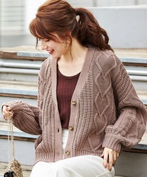 ハートケーブルショート丈カーディガン