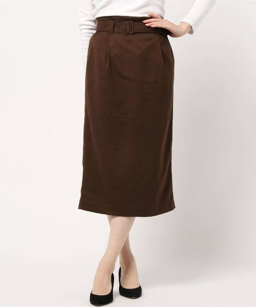 LOWRYS FARM（ローリーズファーム）の「ベルトツキタイトスカート　860286（スカート・レディース・ネイビー/ブラウン/カーキ/ベージュ/ブラウン系その他/ダークブラウン/ブラック・MEDIUM/LARGE）」の10枚目の写真