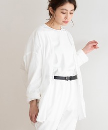 Munich | ウォッシュコットンローン　ノーカラーシャツブラウス(シャツ/ブラウス)