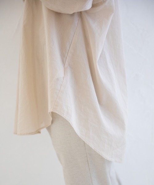 Munich（ミューニック）の「ウォッシュコットンローン　ノーカラーシャツブラウス（シャツ/ブラウス・レディース・ホワイト/ブラック/ライトベージュ/サックスブルー・FREE）」の20枚目の写真