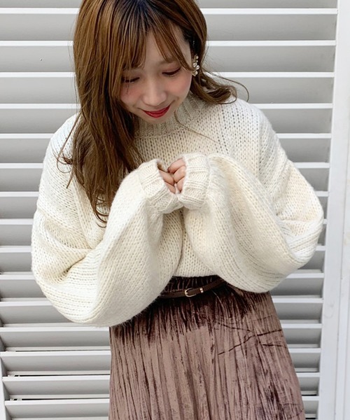 apres jour(アプレジュール)の「ミルクニット【ZOZOTOWN限定アイテム】(ニット/セーター・レディース・ライトブルー/イエロー/オレンジ/ライトグリーン/モカ/ラベンダー/ライトピンク/ライトベージュ・フリー)」の3枚目の写真