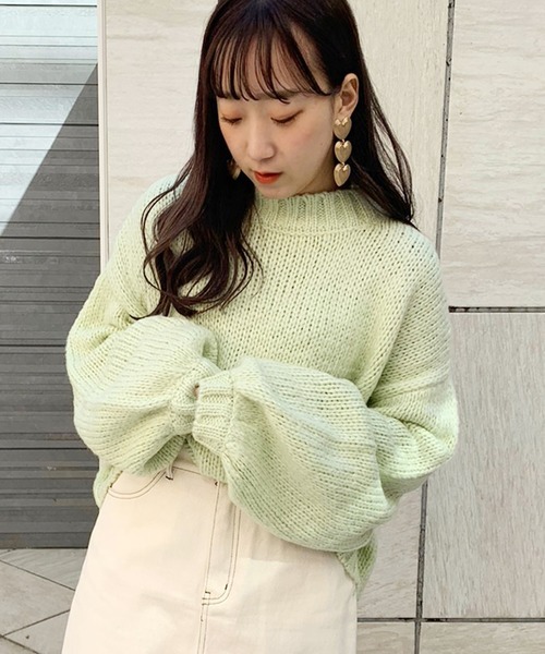 apres jour(アプレジュール)の「ミルクニット【ZOZOTOWN限定アイテム】(ニット/セーター・レディース・ライトブルー/イエロー/オレンジ/ライトグリーン/モカ/ラベンダー/ライトピンク/ライトベージュ・フリー)」の4枚目の写真