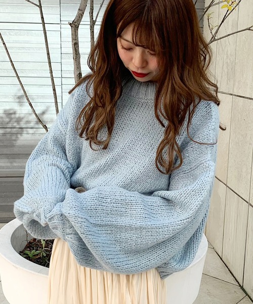 apres jour(アプレジュール)の「ミルクニット【ZOZOTOWN限定アイテム】(ニット/セーター・レディース・ライトブルー/イエロー/オレンジ/ライトグリーン/モカ/ラベンダー/ライトピンク/ライトベージュ・フリー)」の5枚目の写真