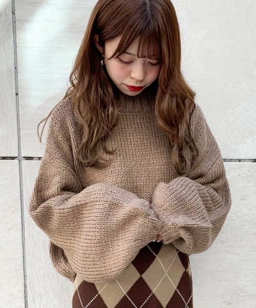 apres jour(アプレジュール)の「ミルクニット【ZOZOTOWN限定アイテム】(ニット/セーター・レディース・ライトブルー/イエロー/オレンジ/ライトグリーン/モカ/ラベンダー/ライトピンク/ライトベージュ・フリー)」の2枚目の写真